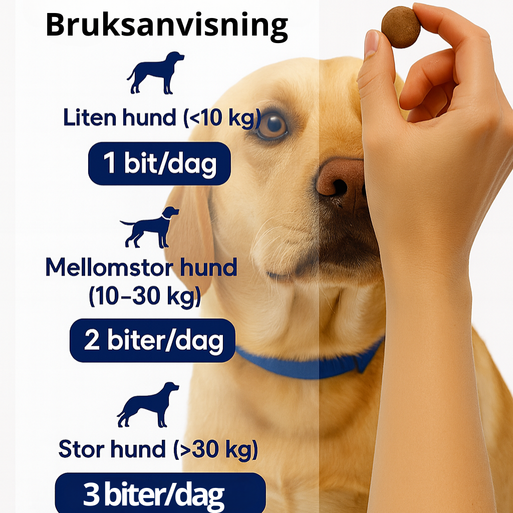 Apotek Hunden – 3-i-1 probiotika, som fremmer sunn mage, hud og energi hos hunden