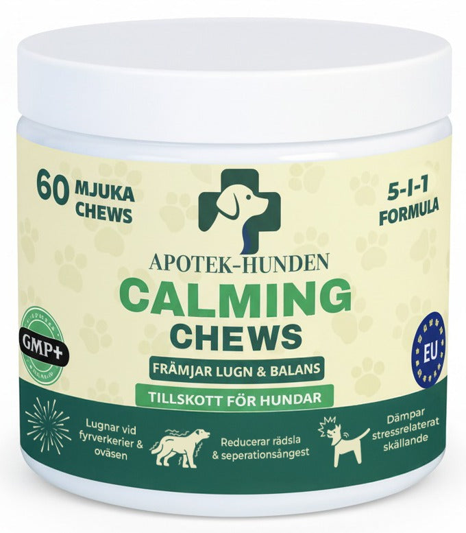 Apotek Hunden - 5-i-1 Calming Chews Som Lugnar Din Hunds Stress, Ångest & Rädsla