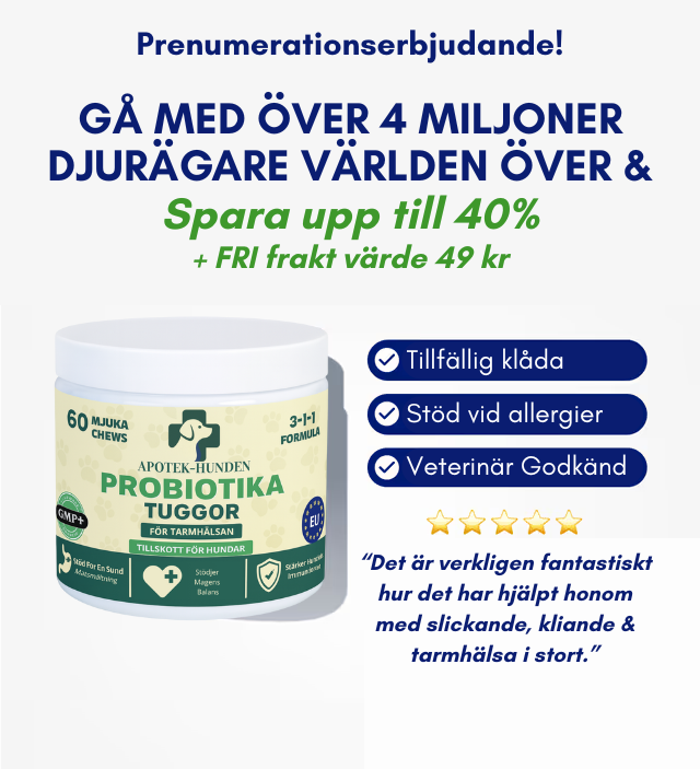 Apotek Hunden - 3-i-1 Probiotika Som Löser Din Hunds Mag-, Hud- & Energiproblem